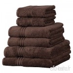 Linens Limited Set de 6 serviettes d'hôtel SUPREME en coton égyptien  500 g/m²  chocolat - B006823GOG